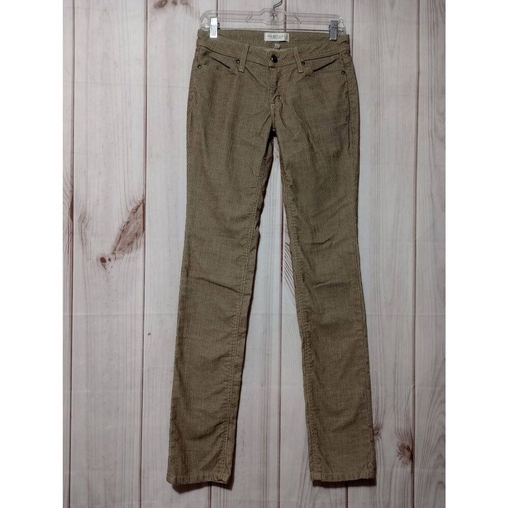 Habitual 114 Skinny Pants Peat Brown Corduroy Low Rise Sample Made in USA 27